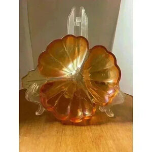Vintage Marigold Carnival glass divided‎ candy dish